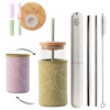 [SECONDS] 20oz Teaboco S - Bamboo + Glass Tumbler Set (Green & Purple) - Teaboco