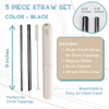 5-Piece Straw Set with Solid Reusable Case - Teaboco